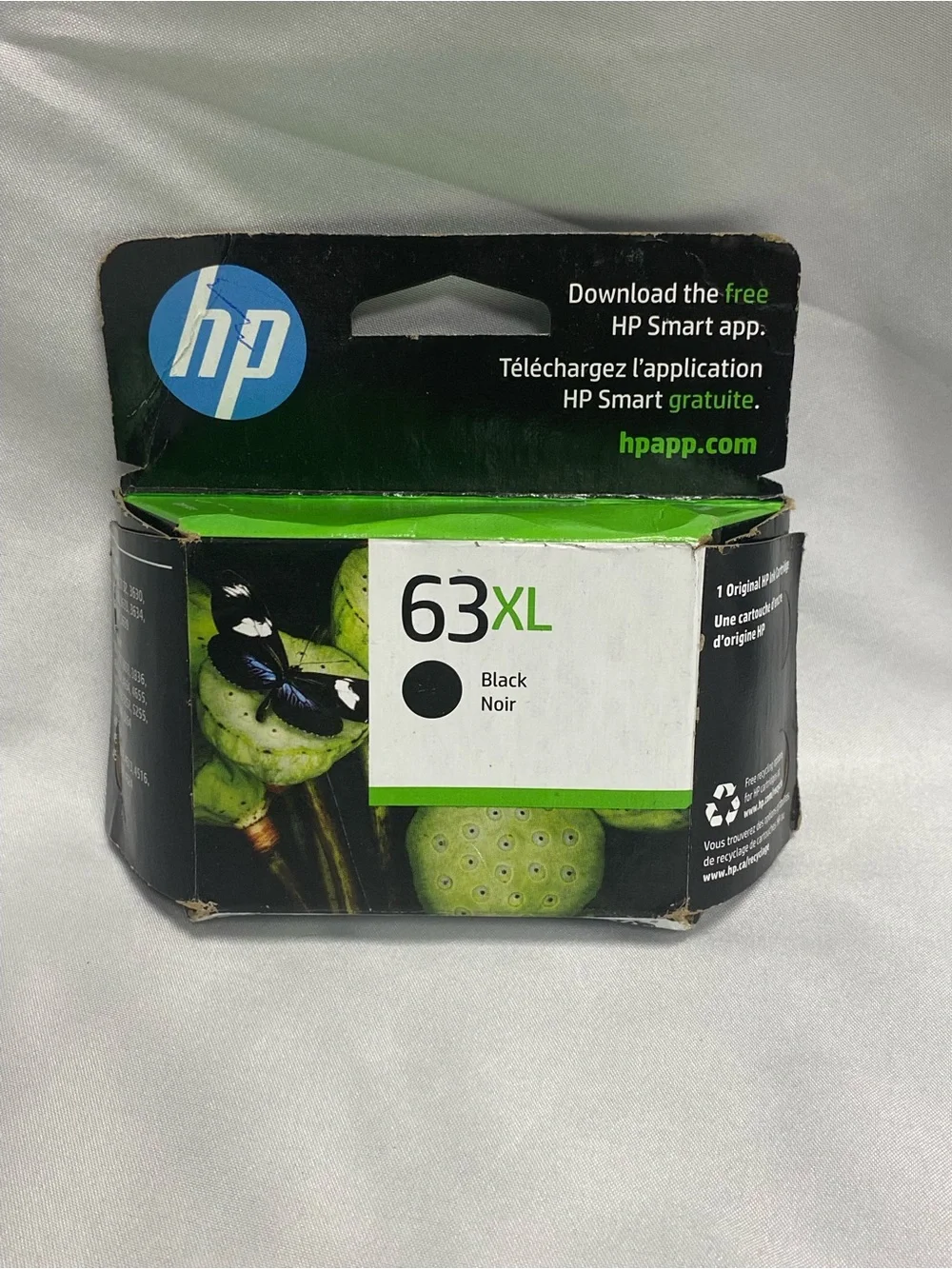 HP 63 XL Black Ink Catridge New In Box Sealed Box